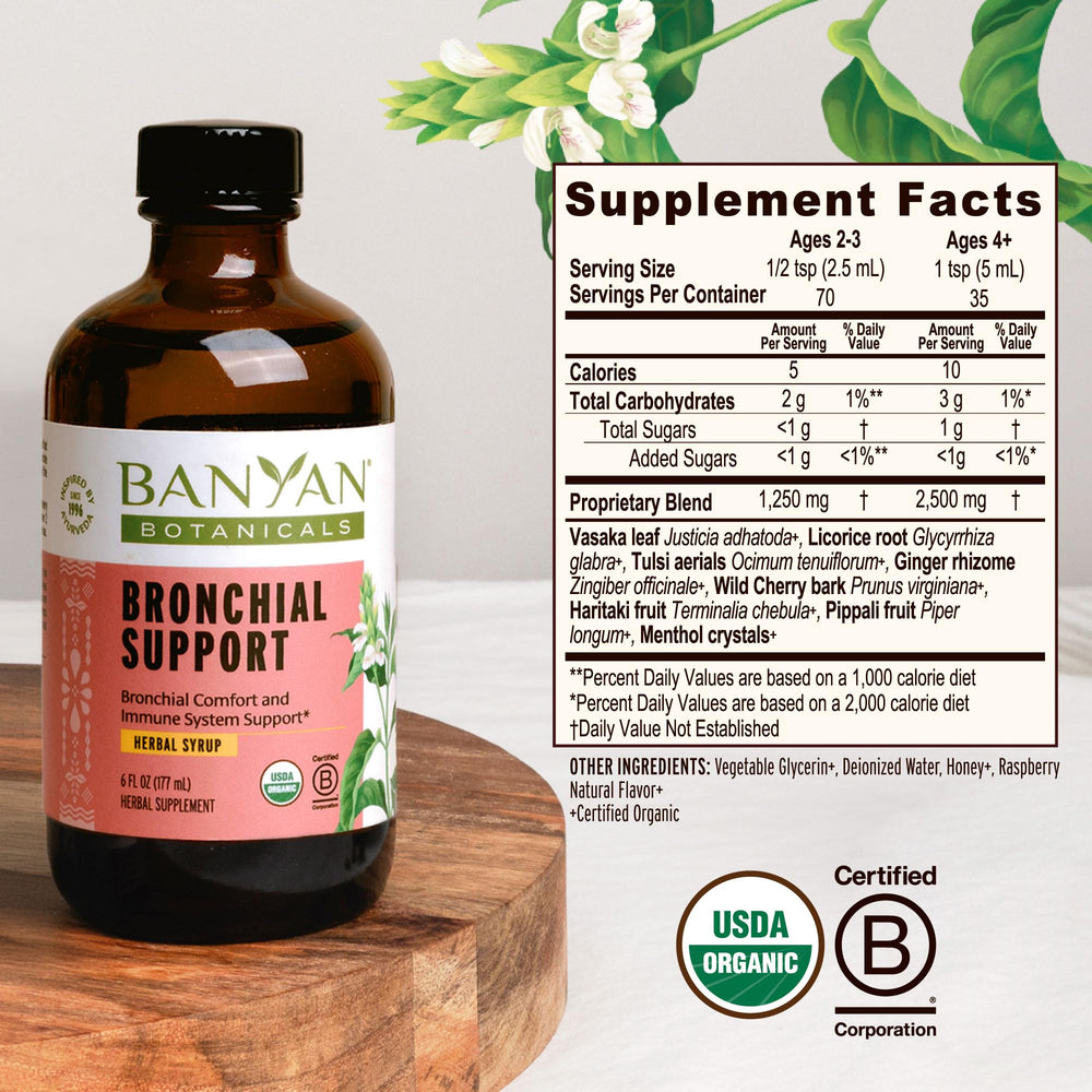 Banyan Botanicals Organic honey-based syrup conveys natural sweetness and purity.