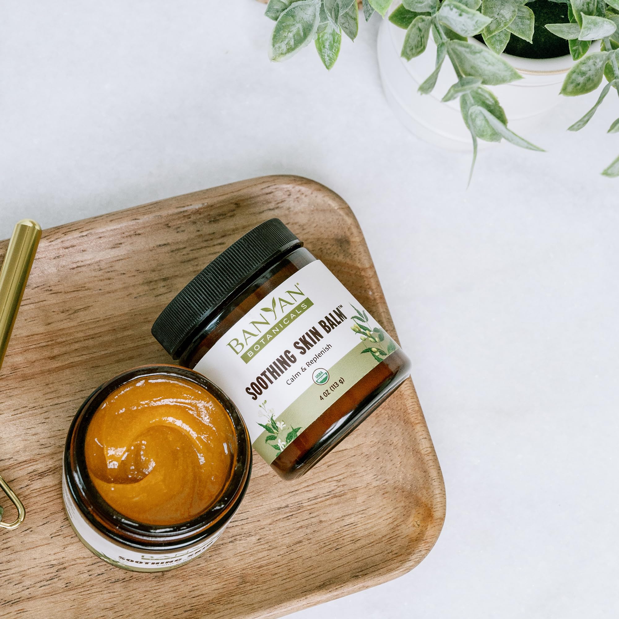 Banyan Botanicals Organic sustainably sourced ingredients emphasize clean skincare.