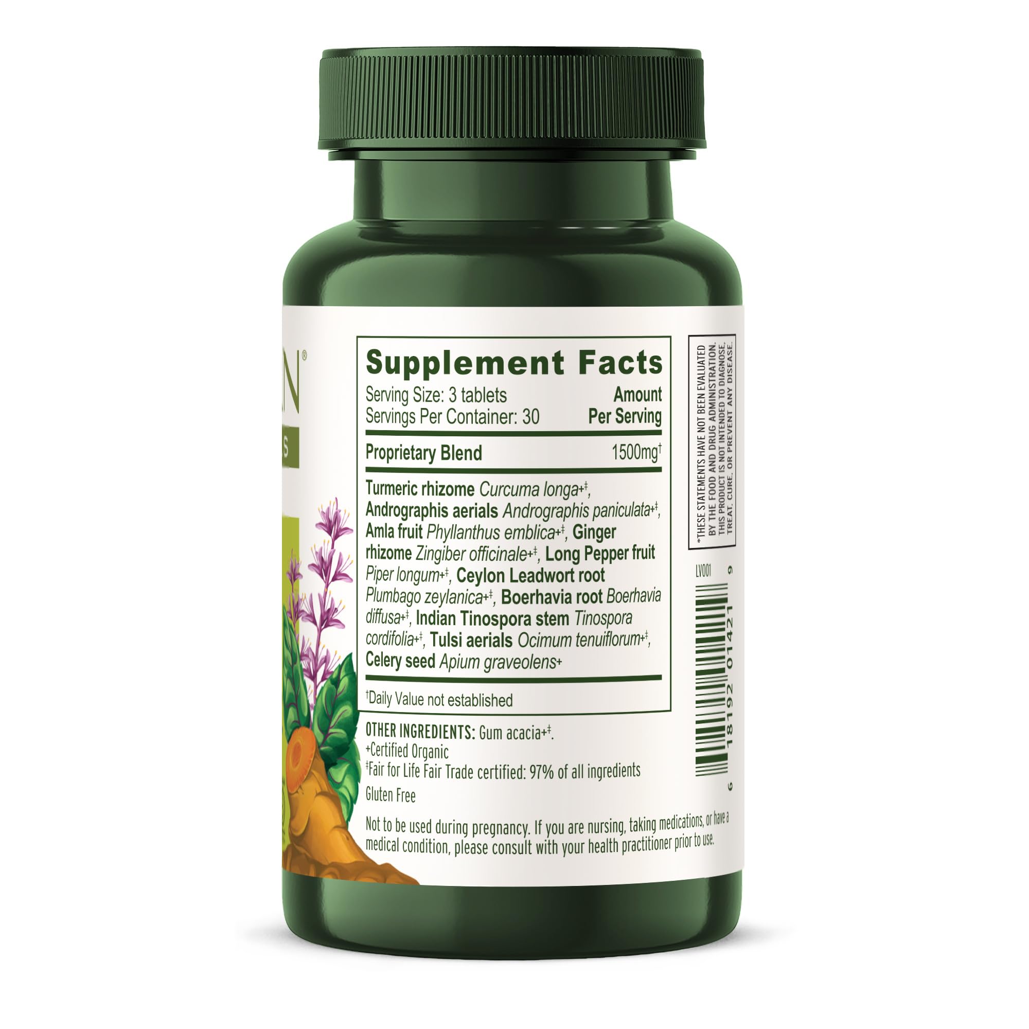 Banyan Botanicals organic turmeric root highlighting natural ingredient.