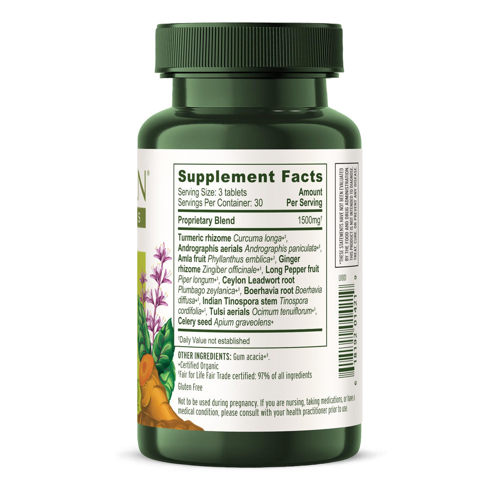 Banyan Botanicals organic turmeric root highlighting natural ingredient.