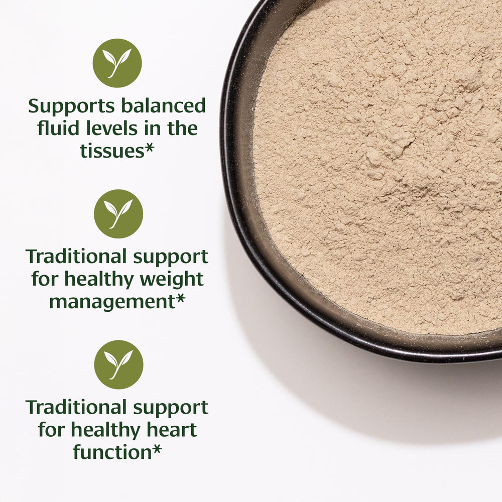 Banyan Botanicals Punarnava Powder scoop beside jar for precise measuring