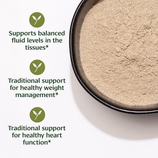 Banyan Botanicals Punarnava Powder scoop beside jar for precise measuring