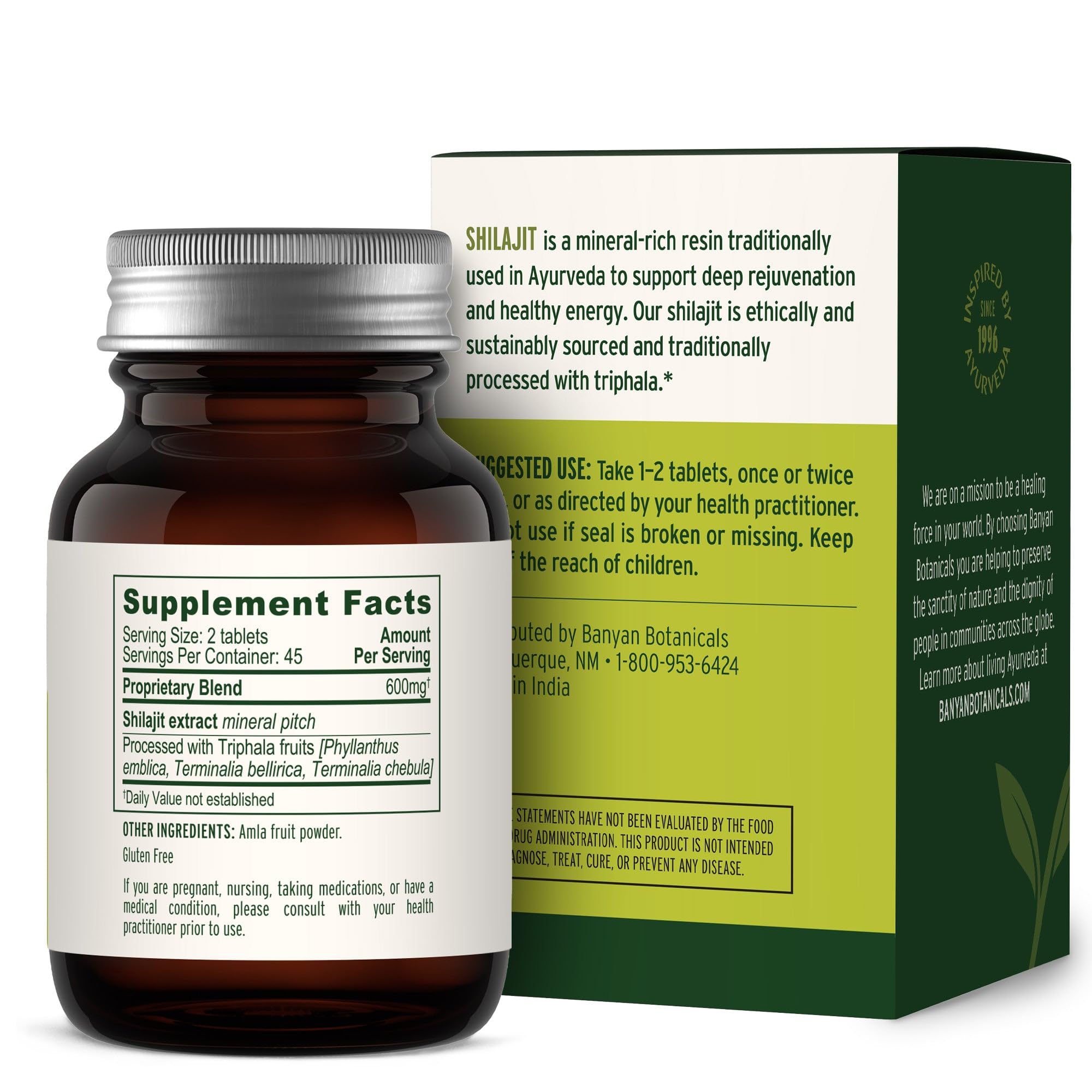 Banyan Botanicals Shilajit fulvic acid detail illustrating nutrient absorption benefits.