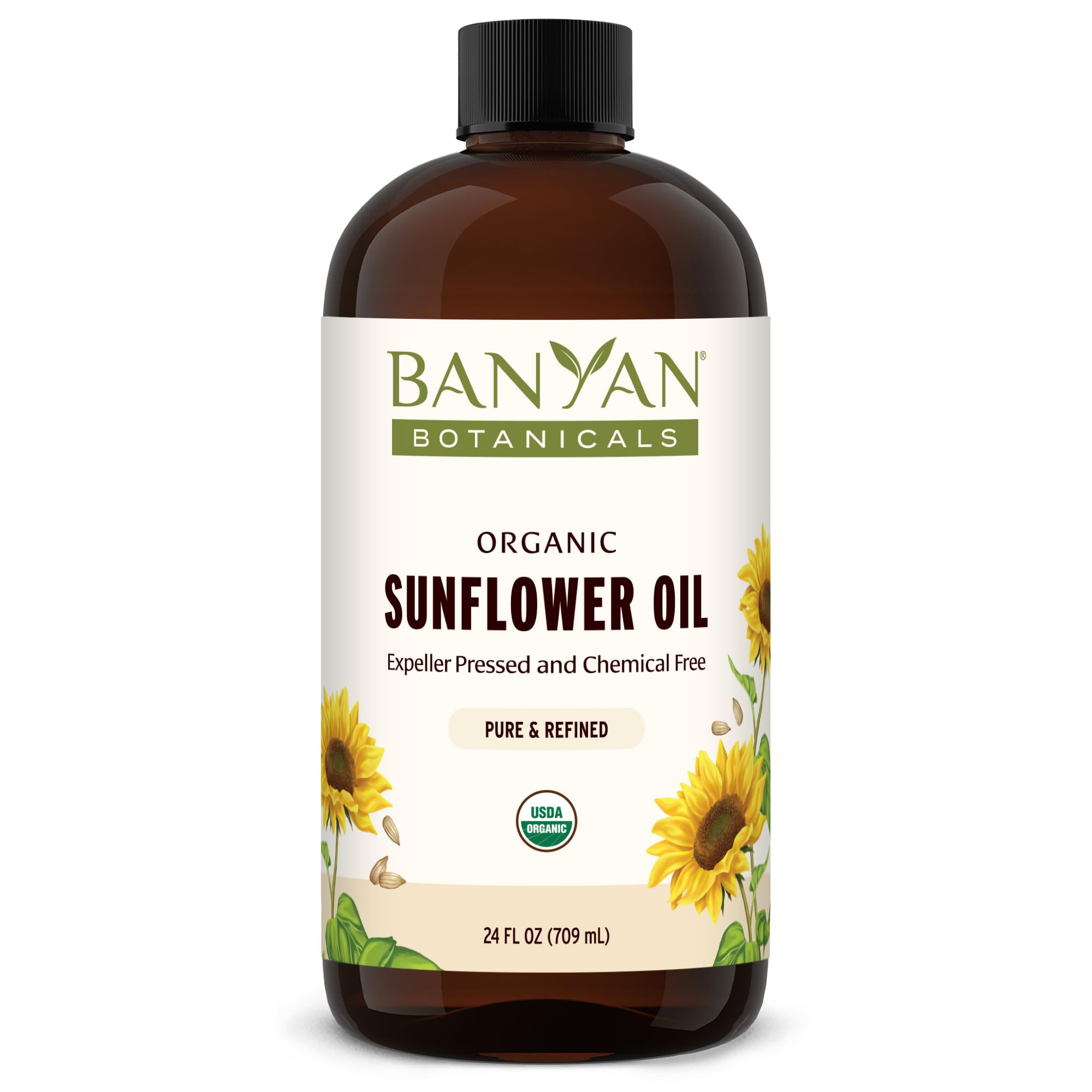 Banyan Botanicals Sunflower Oil bottle ready for natural skincare and gentle hydration.