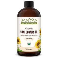 Banyan Botanicals Sunflower Oil bottle ready for natural skincare and gentle hydration.