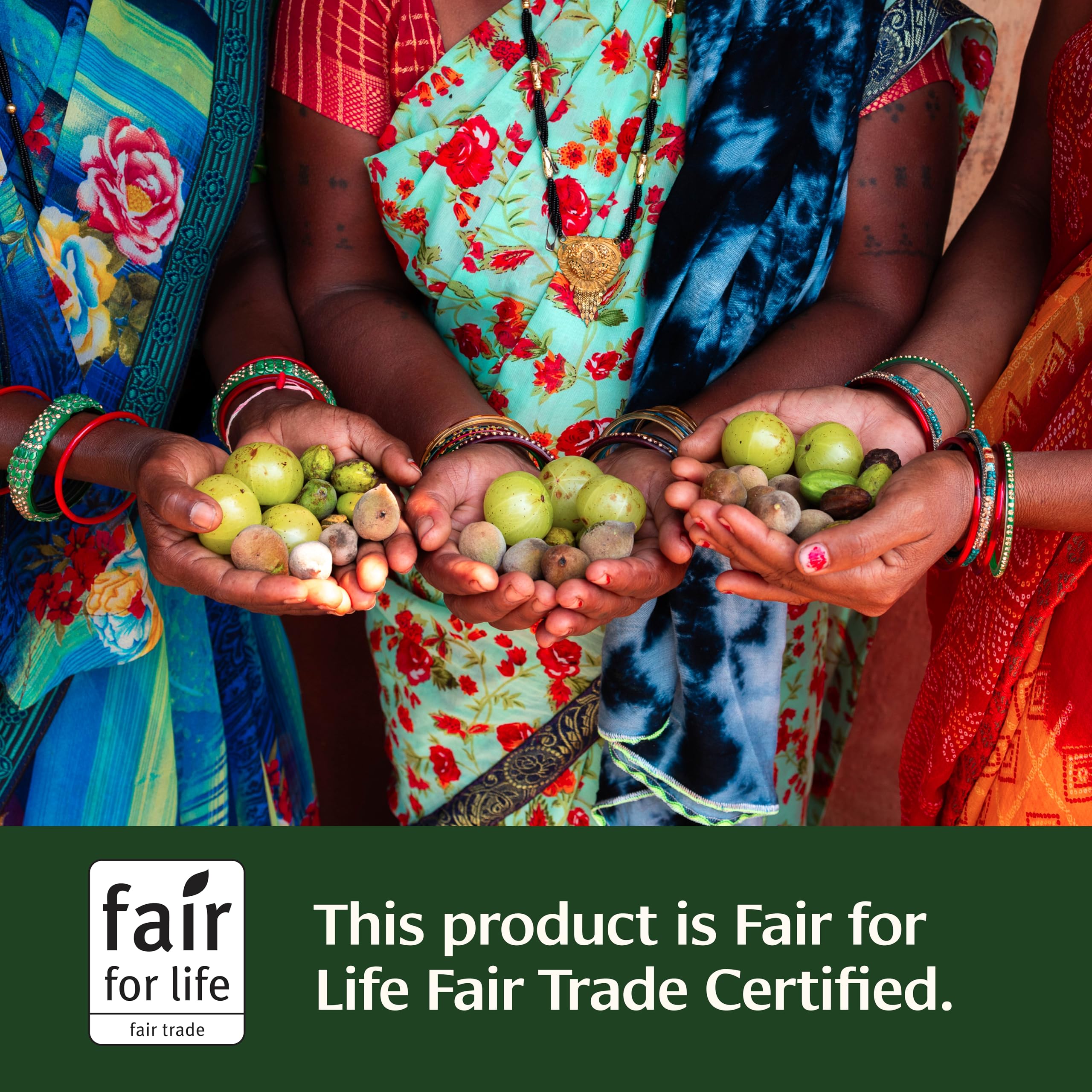 Banyan Botanicals Triphala tablets organic certification badge visible.