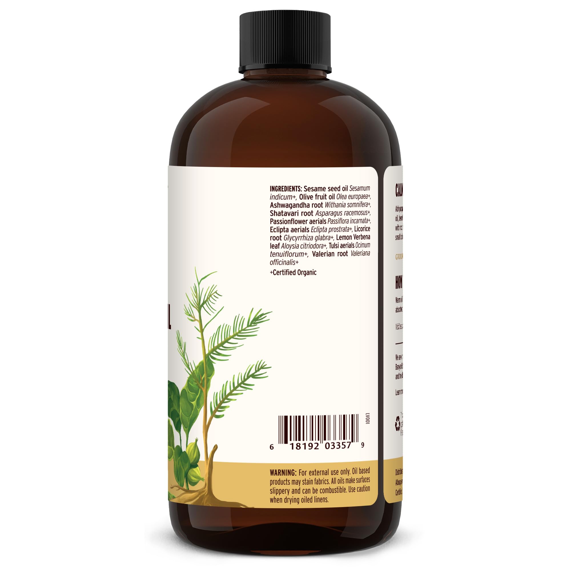 Closeup of shatavari and passionflower ingredients in the blend