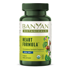 Banyan Botanicals Heart Formula bottle promotes natural heart support for daily wellness.