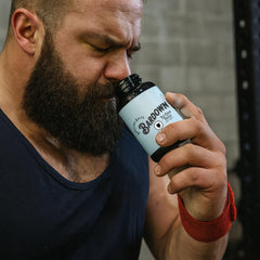 Bardown Smelling Salts Power Salts in gym bag emphasizes convenient prep for workouts.
