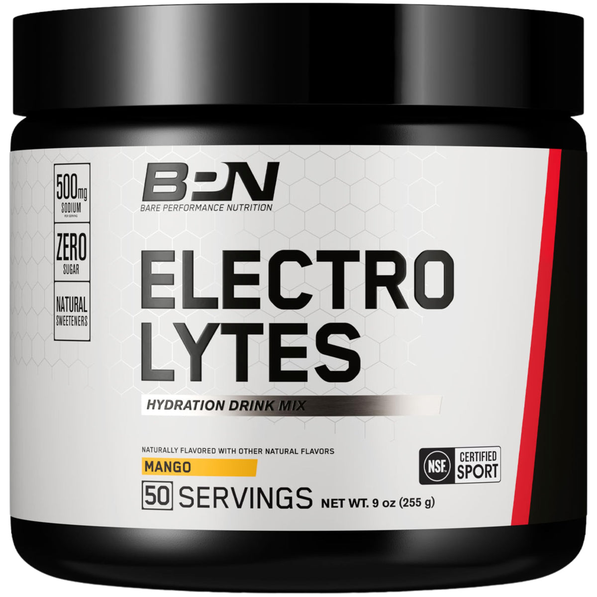 bare performance nutrition BPN Electrolytes mango bottle highlights sugar-free hydration for workouts