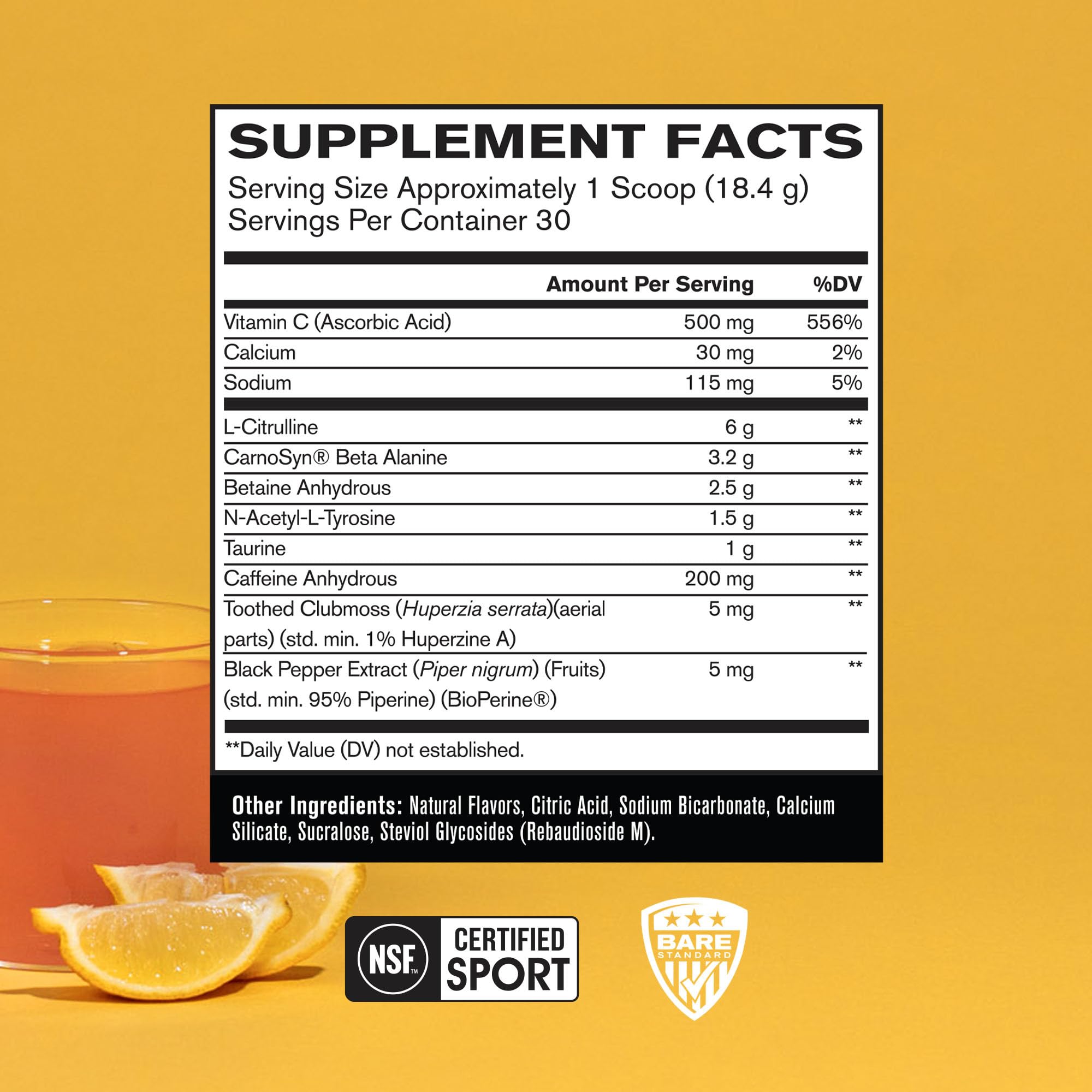 BARE PERFORMANCE NUTRITION BPN Flight powder scoop measuring energy for workouts.