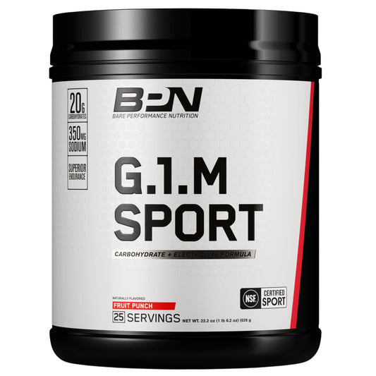 Bare Performance Nutrition BPN G.1.M Fruit Punch bottle showcases endurance fueling on the go