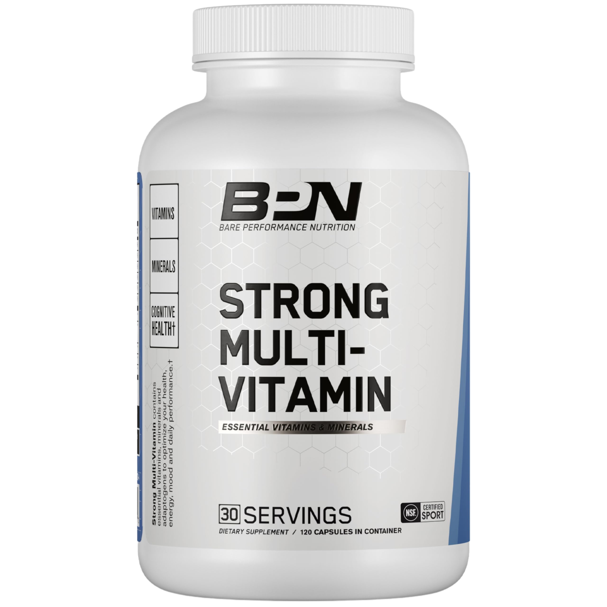 BARE PERFORMANCE NUTRITION BPN Strong Multi-Vitamin bottle front supports daily energy and mood.
