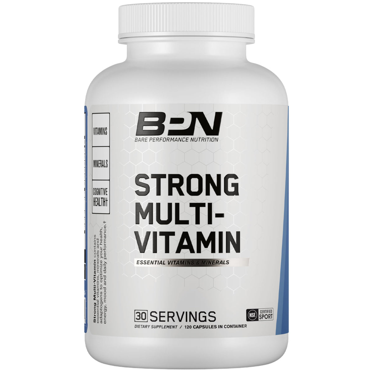 BARE PERFORMANCE NUTRITION BPN Strong Multi-Vitamin bottle front supports daily energy and mood.