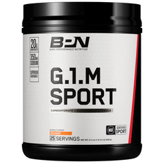 BARE PERFORMANCE NUTRITION G1.M orange-tub shows endurance fuel for training sessions.