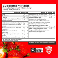 BARE PERFORMANCE NUTRITION fruit extracts bottle highlighting diverse antioxidants for daily resilience.