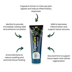 Bare Willow CapsaCare capsaicin 0.075% detail highlights active ingredient.