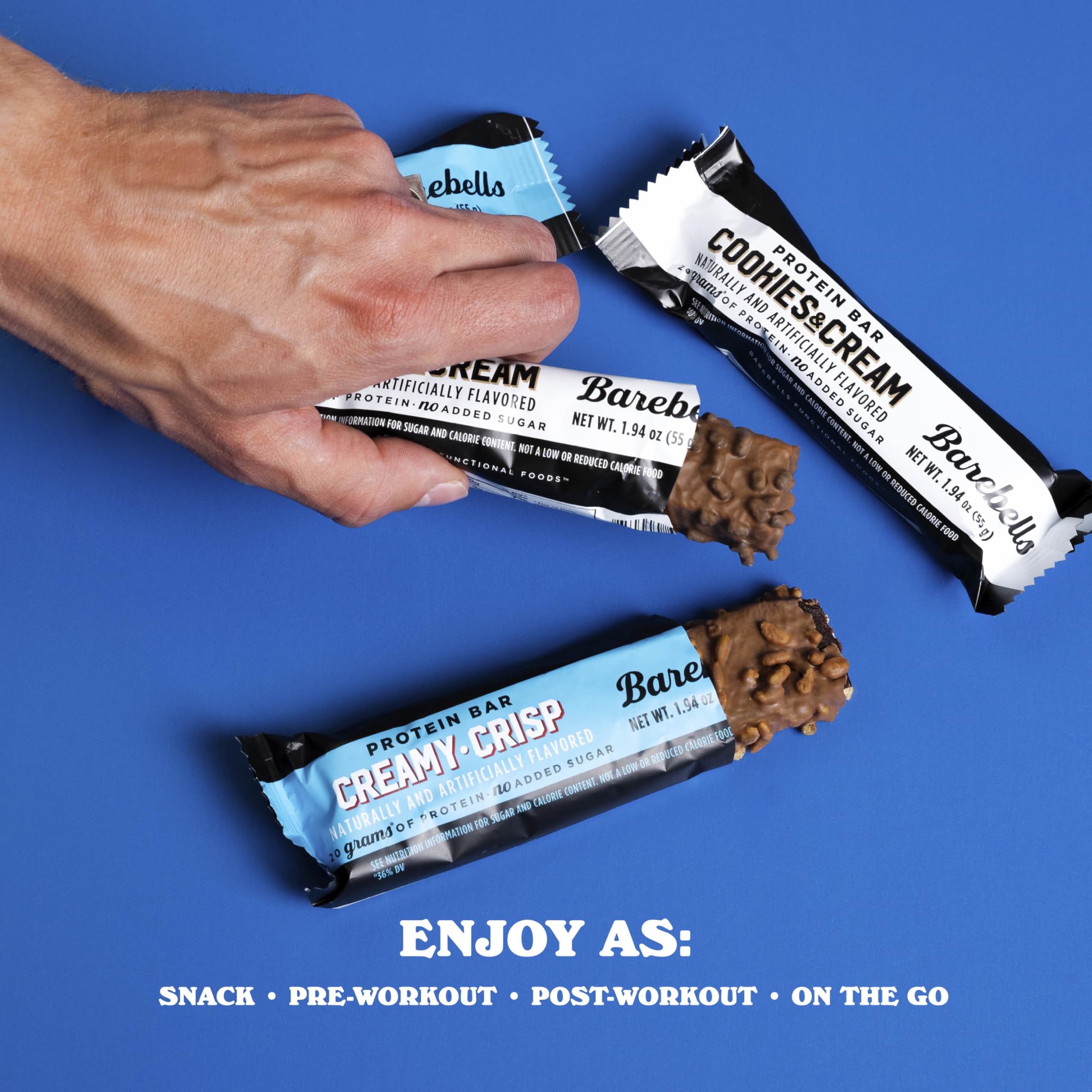 Barebells 20g protein icon highlights protein power for active lifestyles.