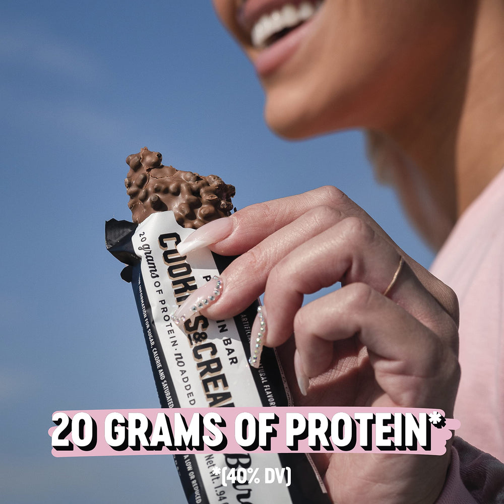 Barebells 24-pack on shelf emphasizing convenient bulk snack option