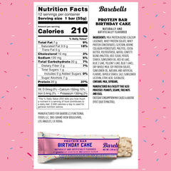 Barebells Birthday Cake bar cross-section shows creamy interior and soft texture.