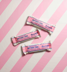 Barebells Birthday Cake bar no added sugar, mindful snacking option.