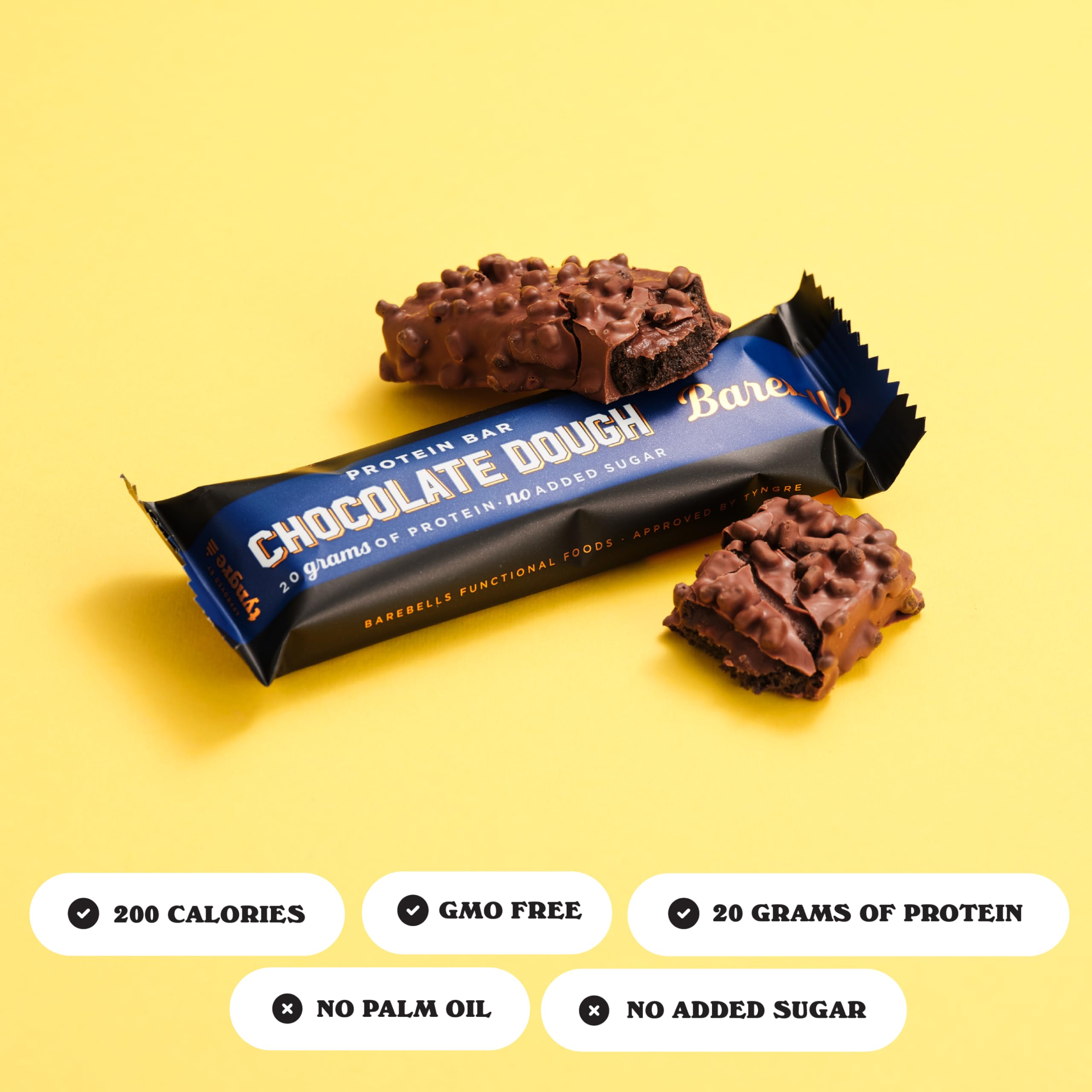 Barebells Brownie Dough bar with milk chocolate coating offers creamy texture, ideal post-workout treat.