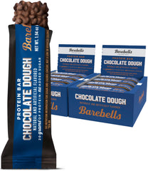 Barebells Brownie Dough bar packaging view, a high-protein on-the-go snack.
