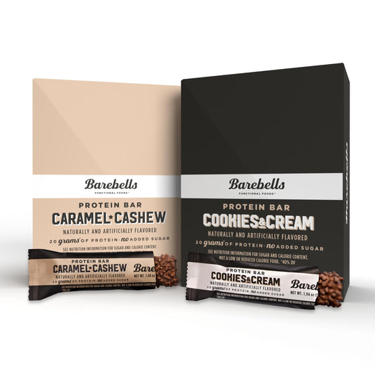 Barebells Caramel Cashew 24-pack front view for quick snack inspiration