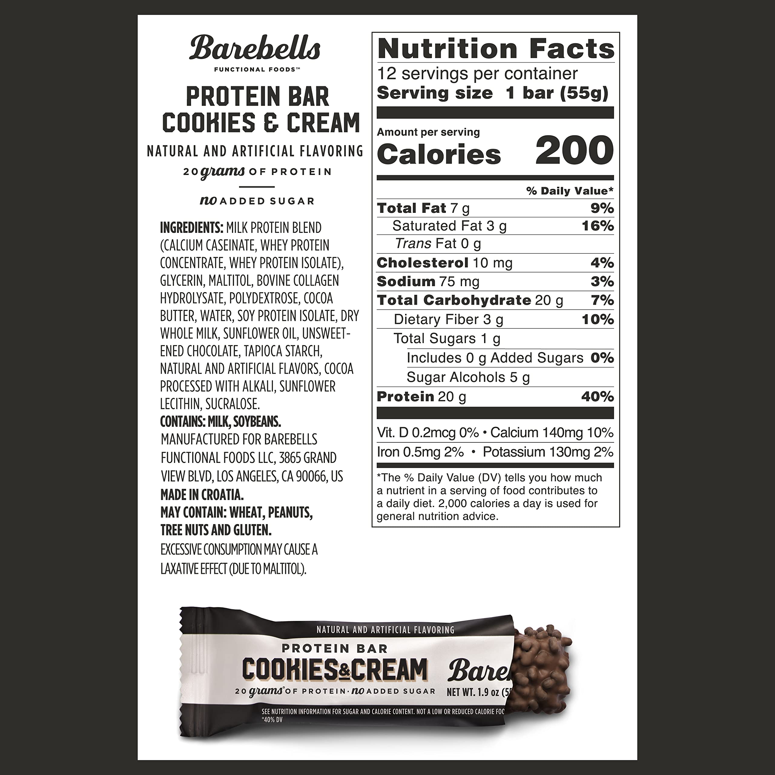 Barebells Caramel Cashew bar close-up showcasing creamy texture and crunch