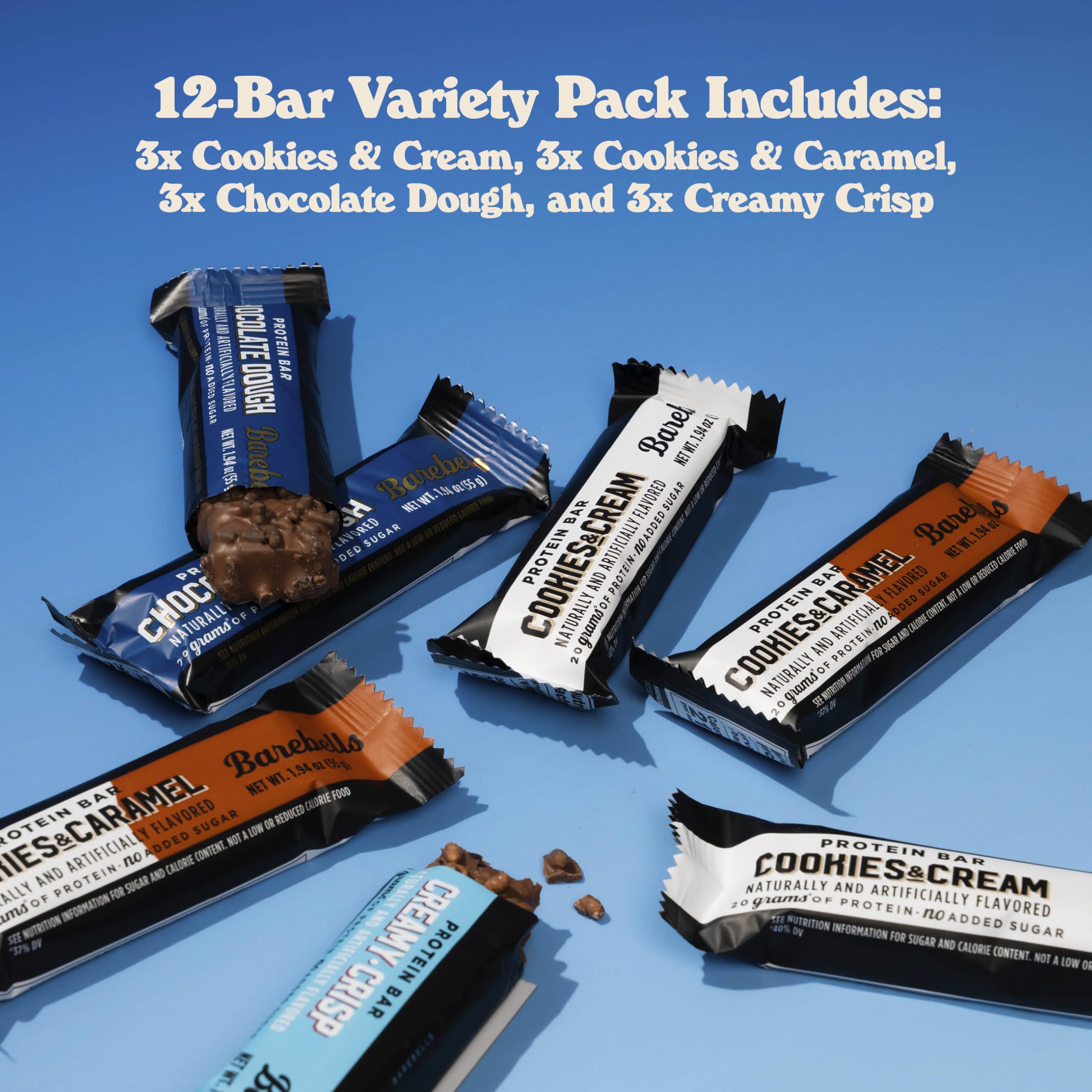 Barebells Chocolate Dough bar close-up, soft texture ideal for on-the-go meals.