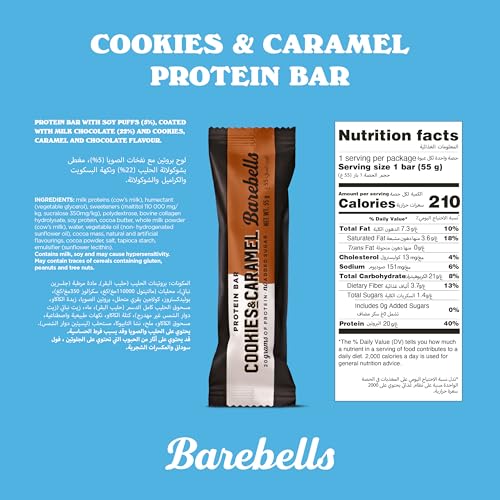 Barebells Cookies and Caramel bar ready for on-the-go snacking.