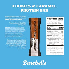 Barebells Cookies and Caramel bar ready for on-the-go snacking.