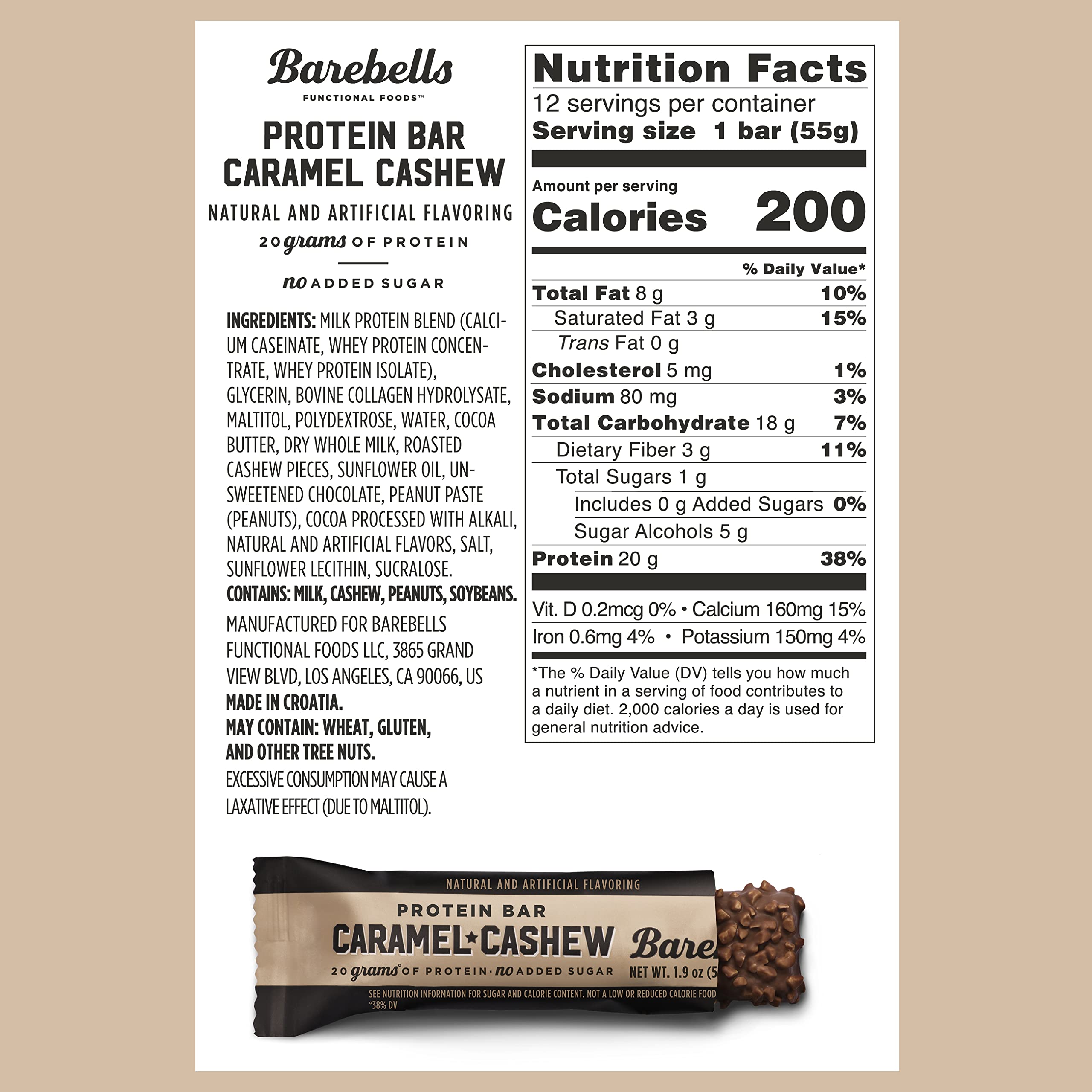 Barebells Cookies & Cream bar close-up highlighting creamy swirls