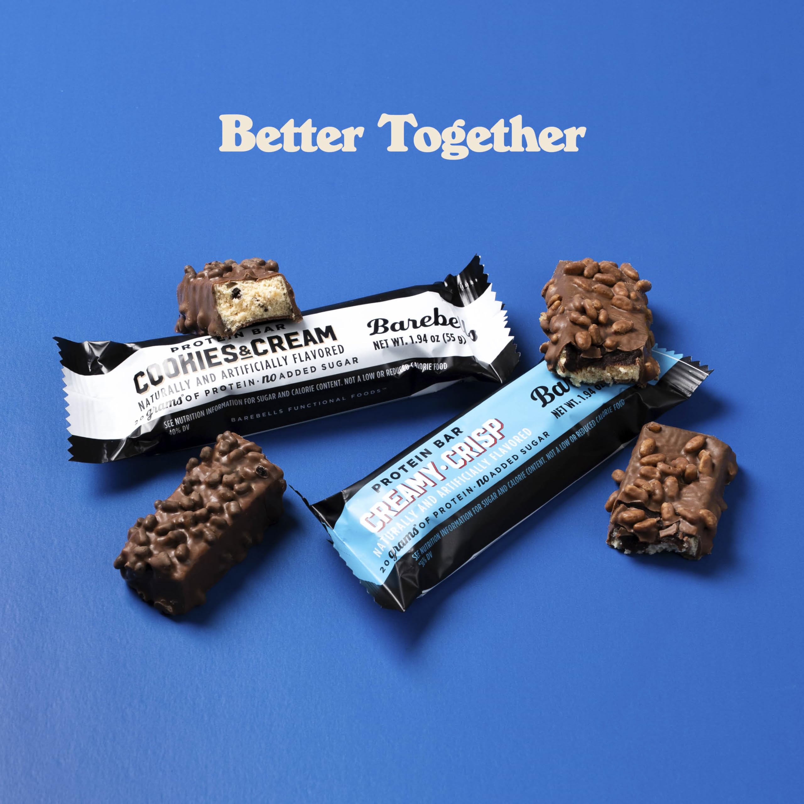 Barebells no added sugar badge supports guilt-free snacking choices.