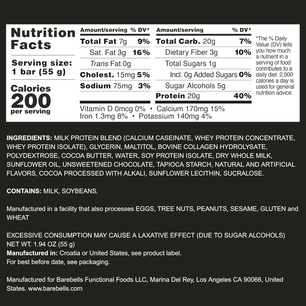 Barebells protein bar close-up highlighting creamy texture and flavor