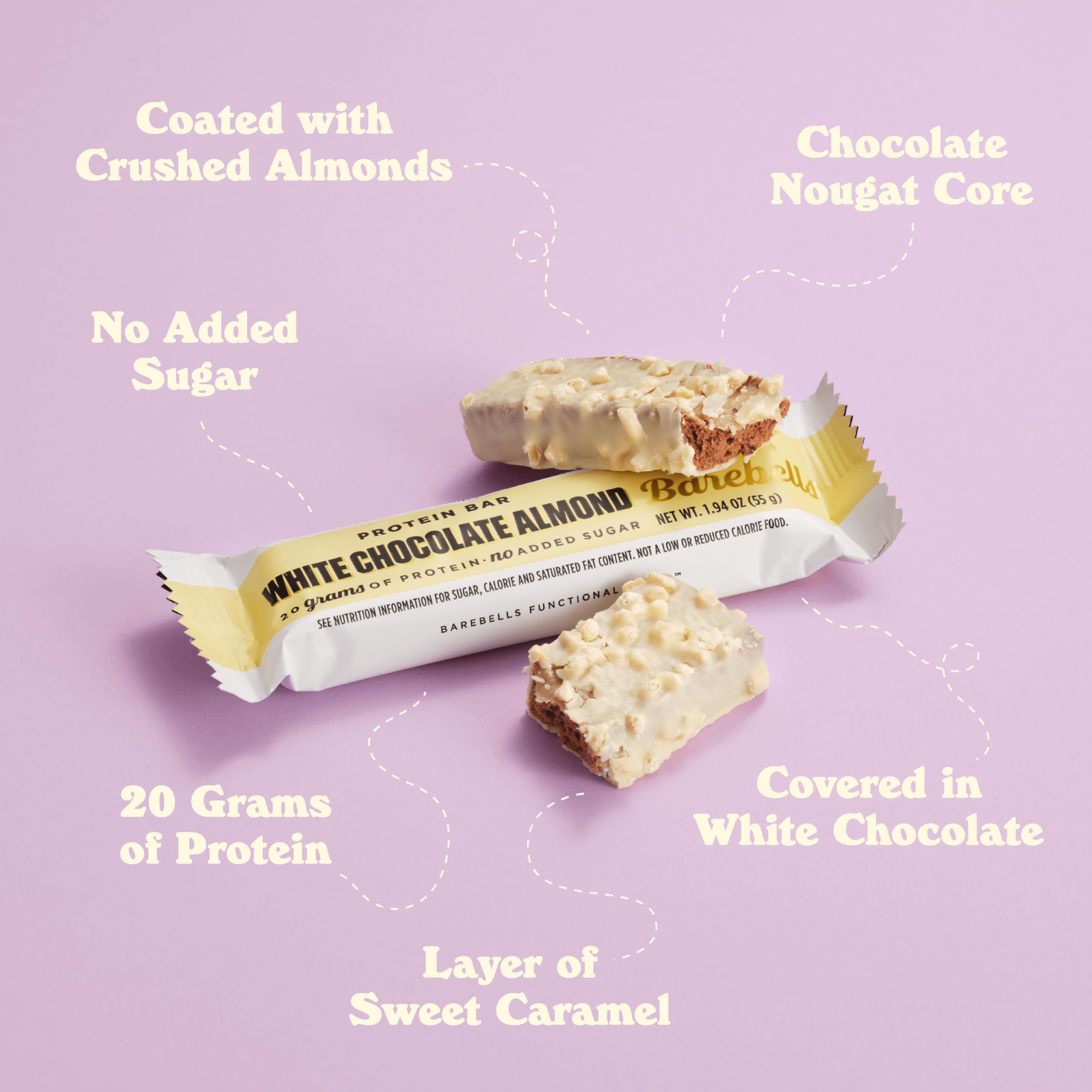 Barebells bar displayed in a bag for convenient on-the-go snacking