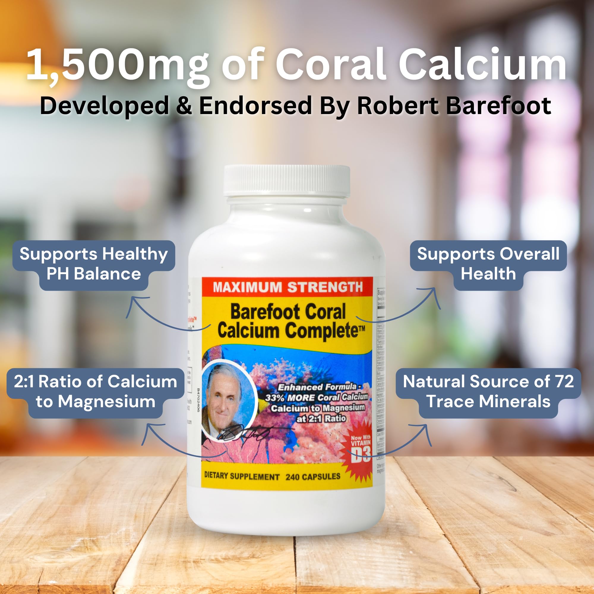 Barefoot Coral Calcium Complete nutrition facts highlight Okinawa origin and safe sourcing.