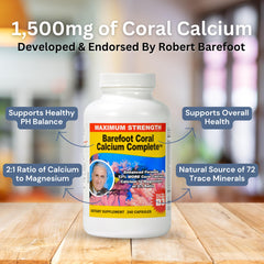 Barefoot Coral Calcium Complete nutrition facts highlight Okinawa origin and safe sourcing.
