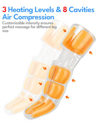 Baregamyan leg massager with memory and auto shut-off for safe use.