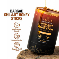 Bargad Himalayan Shilajit Sticks with organic honey and cinnamon close-up