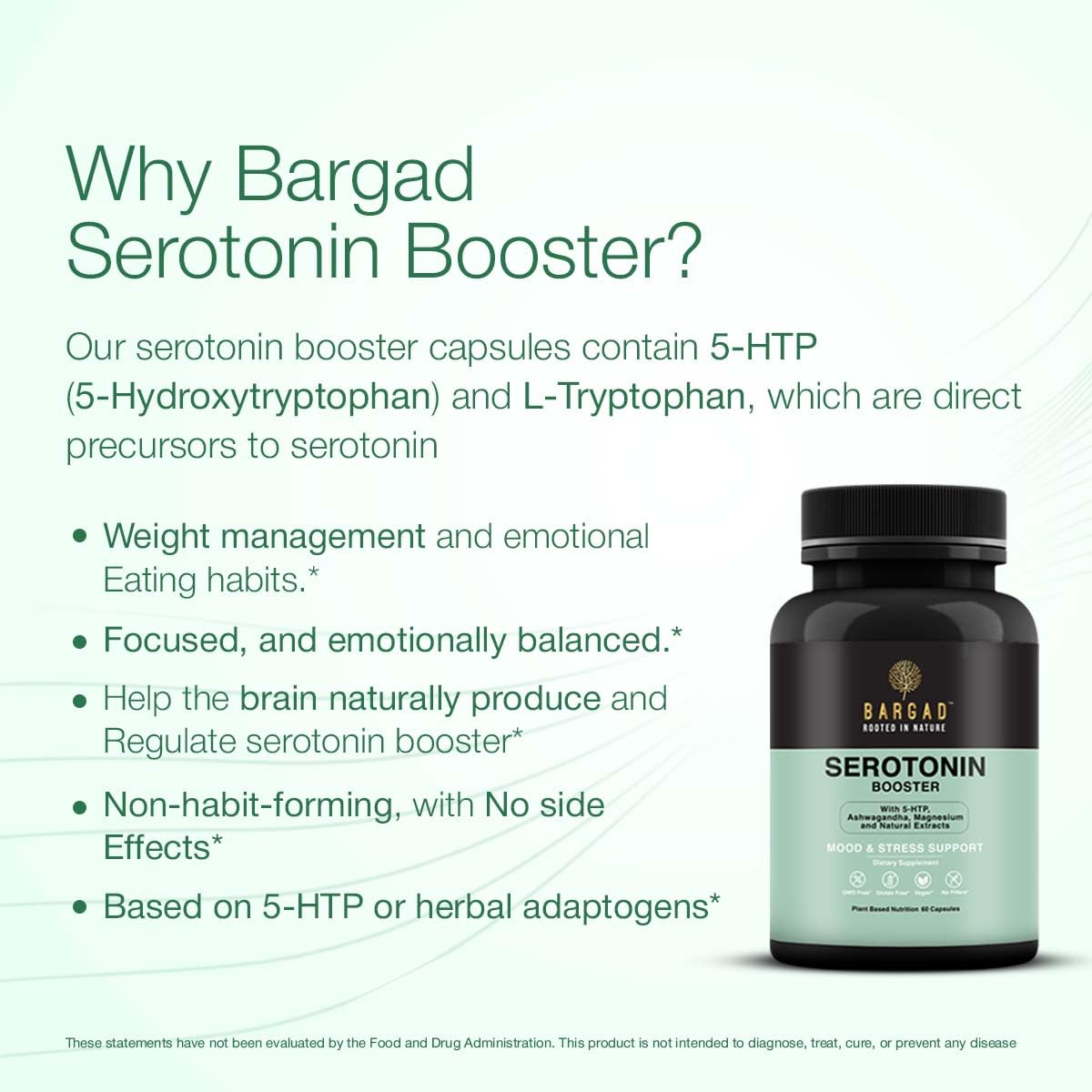 Bargad Serotonin Support packaging on a clean counter for daily use