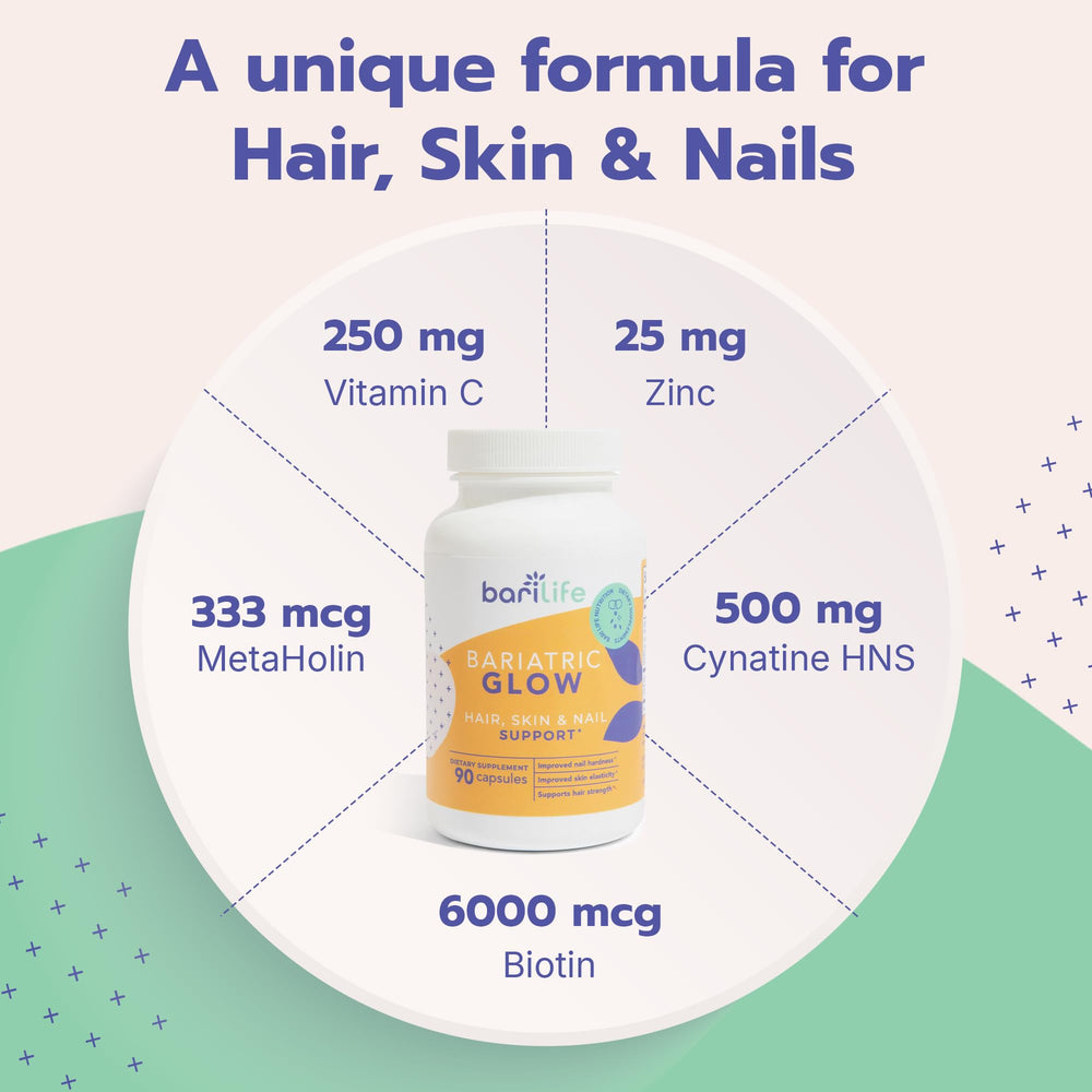 Bari Life bottle on counter suggests a simple daily routine for hair vitality.