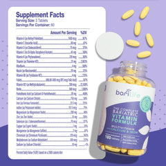 Bari Life complete bariatric bottle back label with ingredients and dosage details