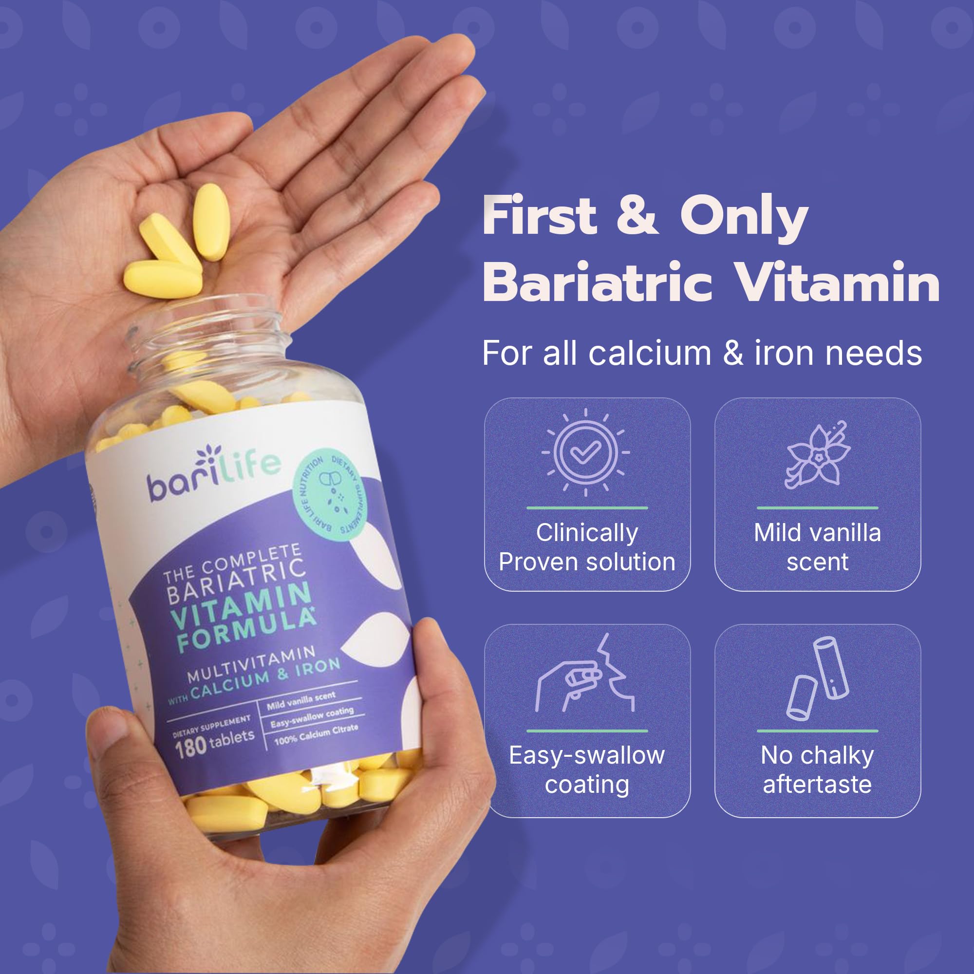 Bari Life bottle on counter illustrating convenient all-in-one supplementation