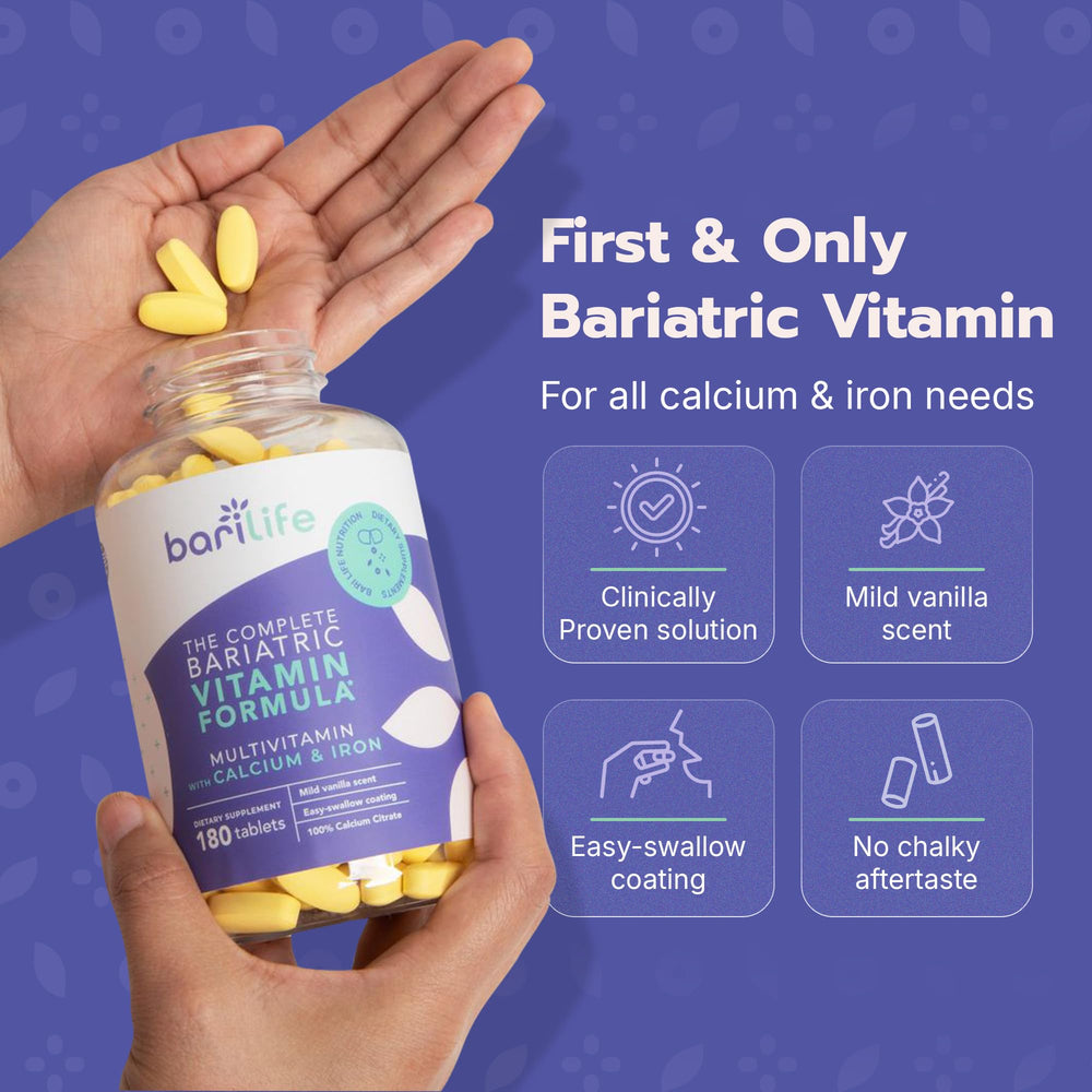 Bari Life bottle on counter illustrating convenient all-in-one supplementation