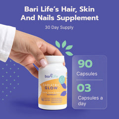 Bari Life capsule pour demonstrates easy daily dosage for consistent use.