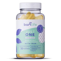 Bari Life Just One bottle front for post-bariatric vitamin support.