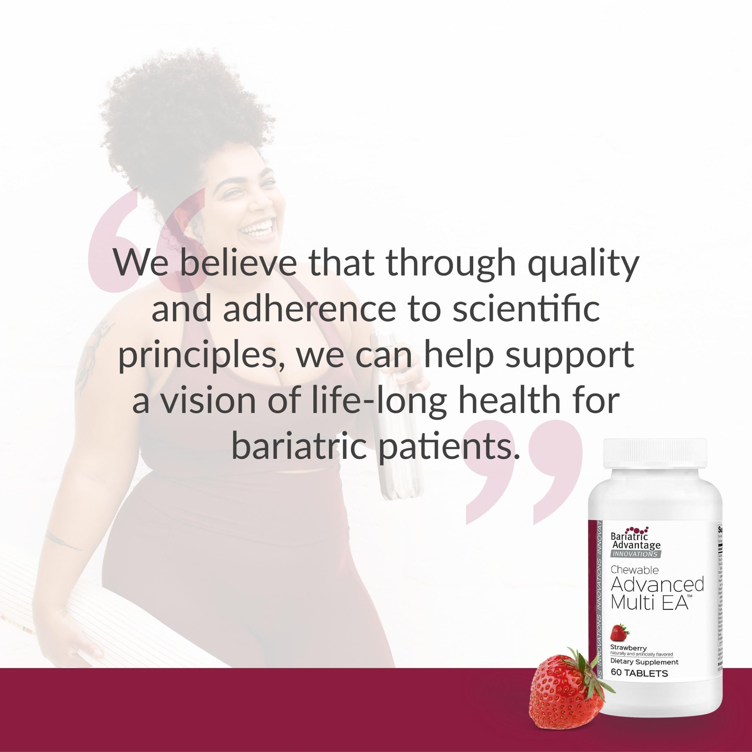 Bariatric Advantage bottle on a breakfast table for a simple morning supplement.