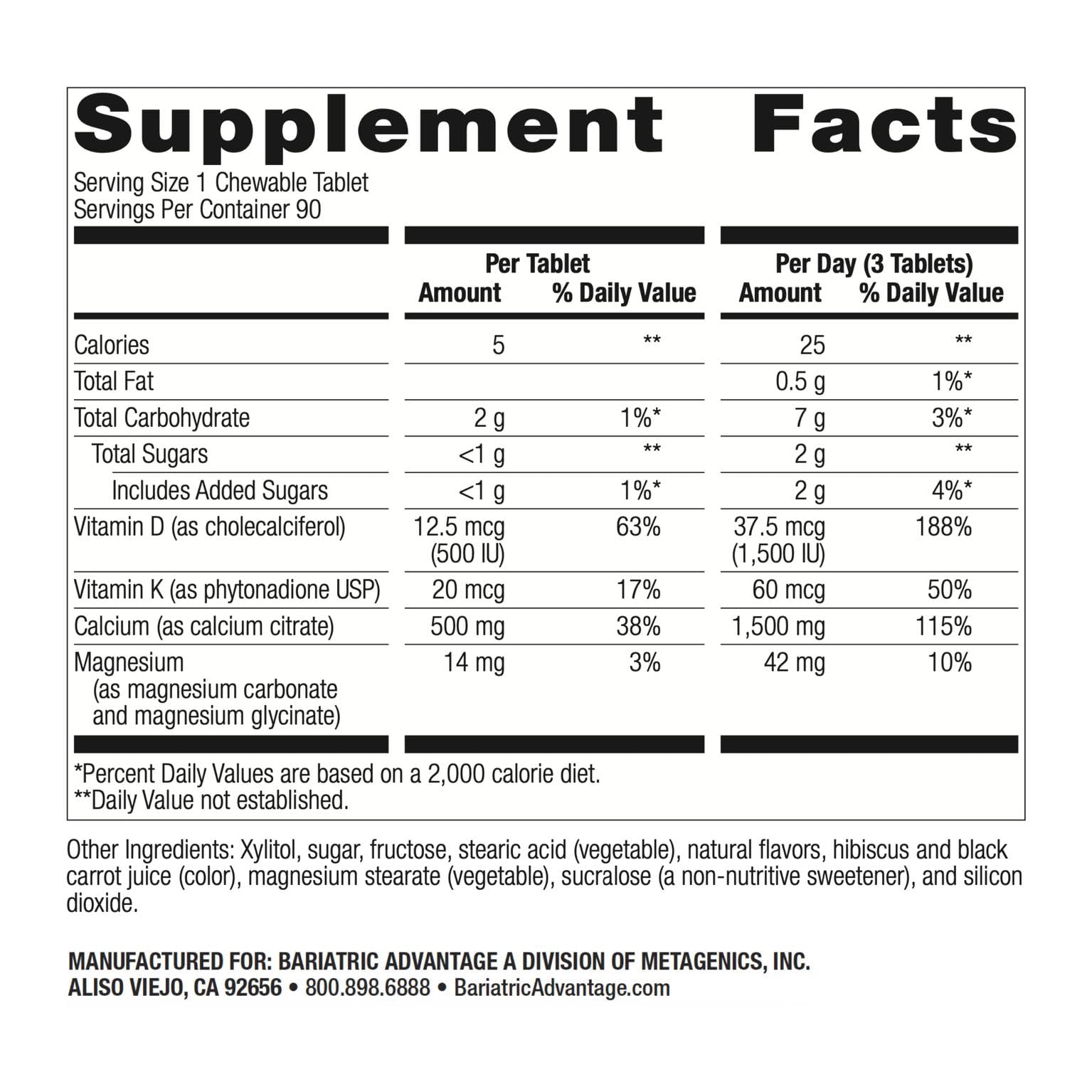 Label close-up emphasizes 500 mg calcium citrate and 500 IU vitamin D3