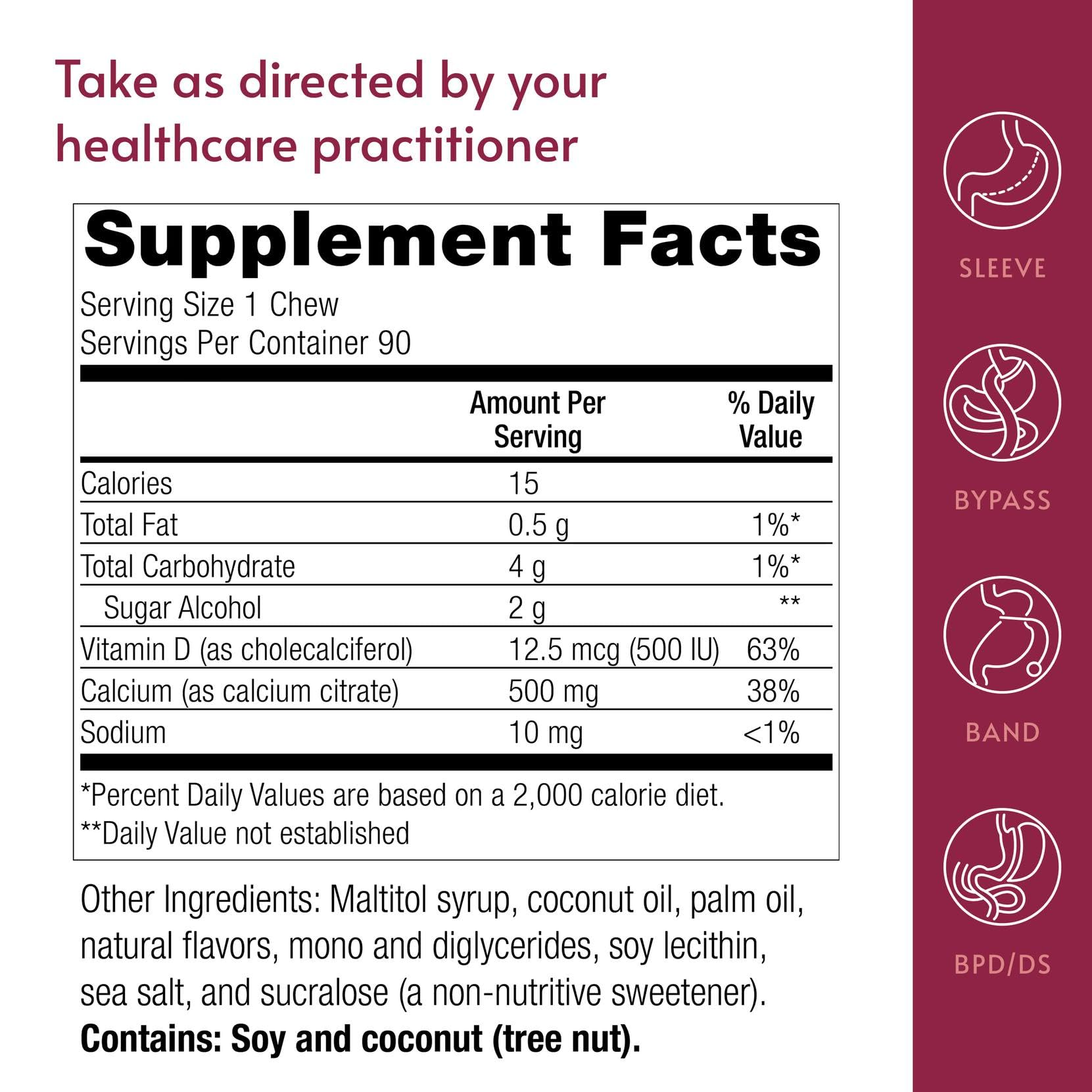 Bariatric Advantage Calcium Citrate Chewy Bites coconut flavor aroma, daily snack